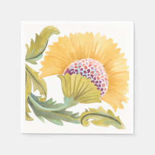 Guardanapo De Papel Abbey Floral Azulejos - Amarelo