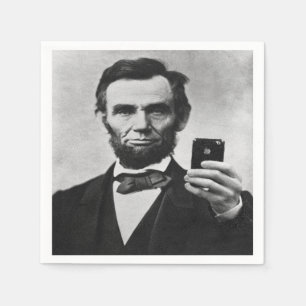 Guardanapo De Papel Abe Lincoln com telefone celular