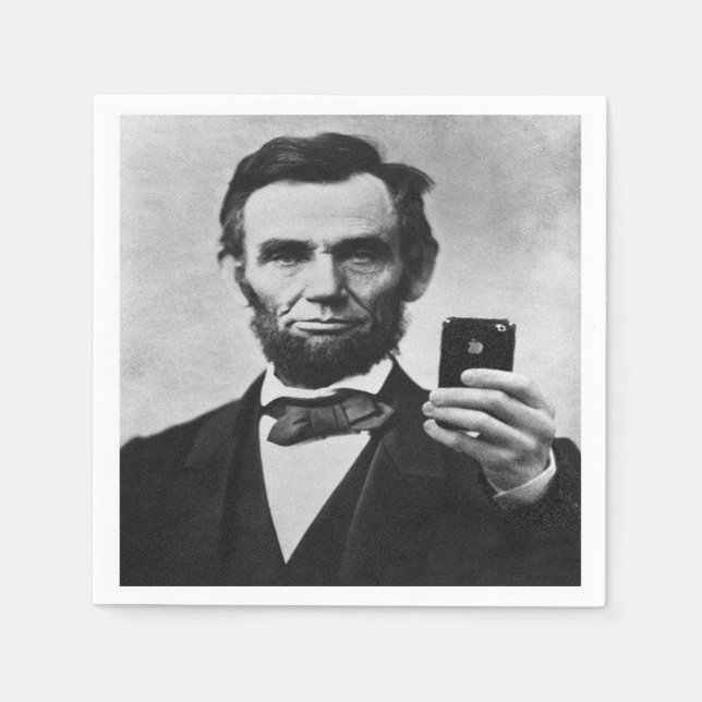 Guardanapo De Papel Abe Lincoln com telefone celular (Frente)