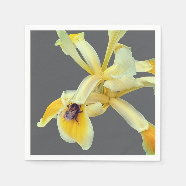 Guardanapo De Papel Abelha numa flor amarela (Frente)
