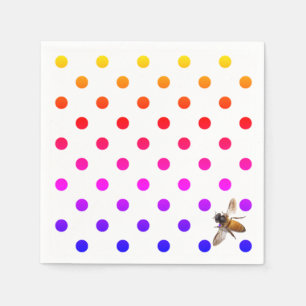 Guardanapo De Papel Abelha padrão poka-dot colorido