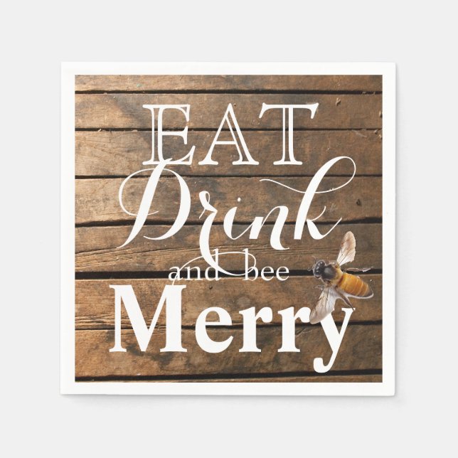 Guardanapo De Papel Abelhas de mel de celeiro rústico (Frente)