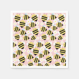 Guardanapo De Papel Abelhas E Flores Brancas