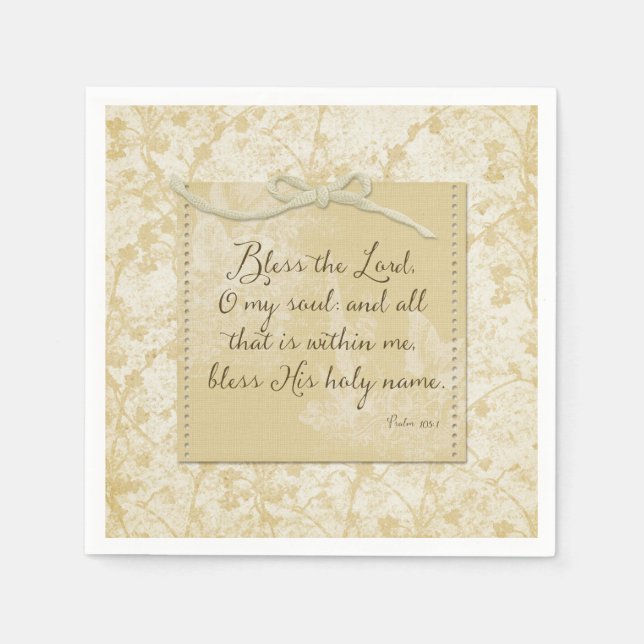 Guardanapo De Papel Abençoe o Senhor A Minha Alma (Frente)