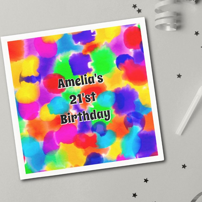 Guardanapo De Papel Abertura de Cor do Arco-Íris Personalizada (Criador carregado)