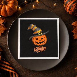Guardanapo De Papel Abóbora Assustadora Cute Chapéu de Bruxa Halloween