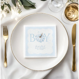 Guardanapo De Papel Abóbora Azul É um Chá de fraldas de queda moderna