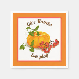 Guardanapo De Papel Abóbora, bagas, folhas laranja caem Ação de Graças