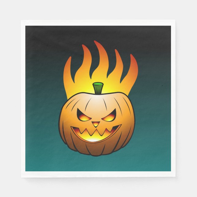 Guardanapo De Papel Abóbora de Halloween aconchegante Jack o'lantern (Frente)