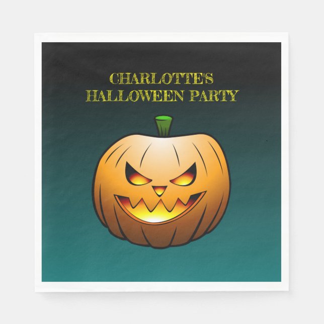 Guardanapo De Papel Abóbora de Halloween aconchegante Jack o'lantern (Frente)