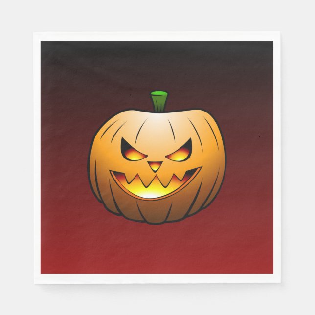 Guardanapo De Papel Abóbora de Halloween aconchegante Jack o'lantern (Frente)