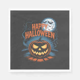 Guardanapo De Papel Abóbora de Halloween Assustadora