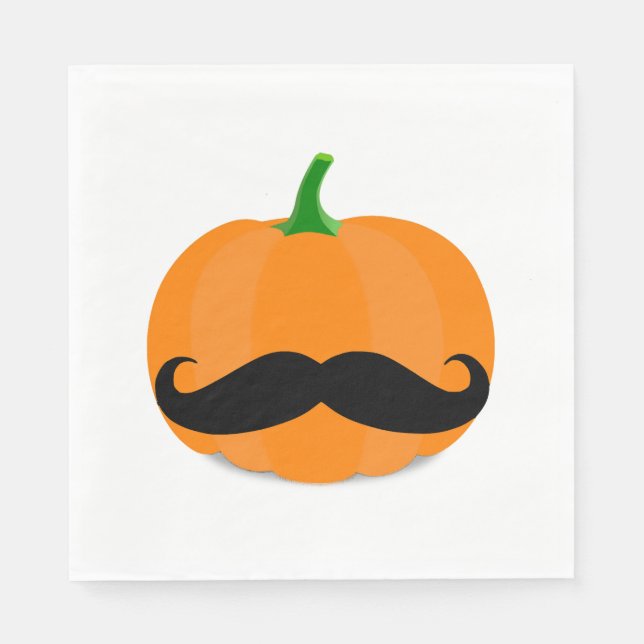 Guardanapo De Papel abóbora de halloween com barba (Frente)