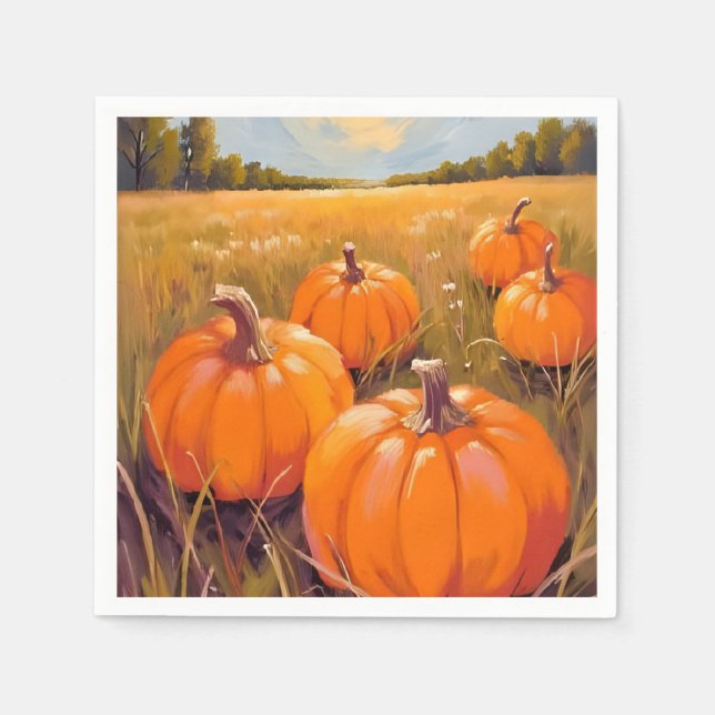 Guardanapo De Papel Abóbora de Halloween Patch Outono Outono (Frente)