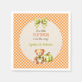 Guardanapo De Papel Abóbora do Urso de Xadrez de outono