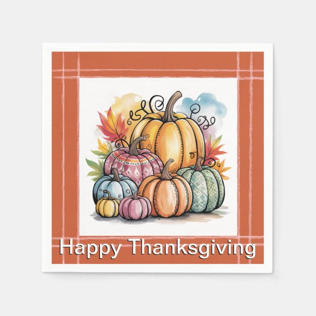 Guardanapo De Papel Abóbora festiva (Frente)