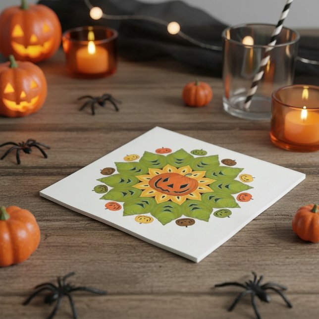 Guardanapo De Papel Abóbora Lanterna de Halloween Flor (Criador carregado)
