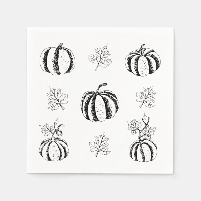 Guardanapo De Papel Abóbora Preta para o Halloween (Frente)