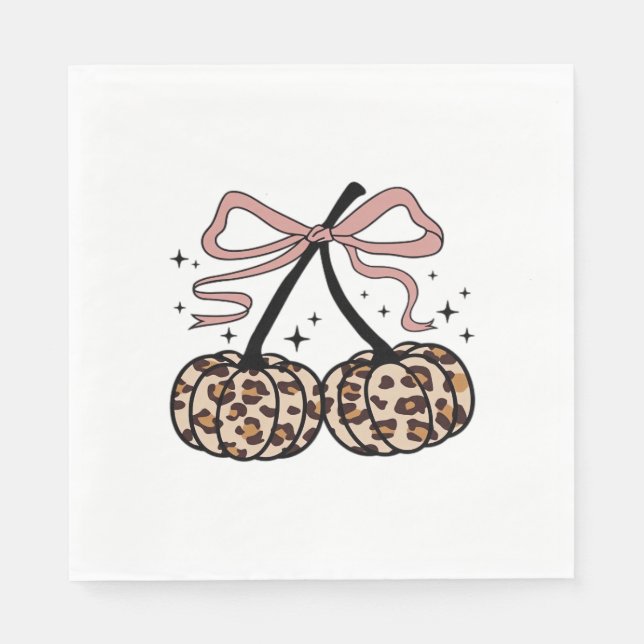 Guardanapo De Papel Abóbora-Queda, Cerejas-Abóbora, Abóbora-Pama-Leopa (Frente)