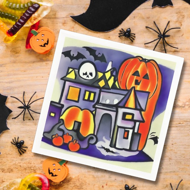 Guardanapo De Papel Abóboras, fantasmas, morcegos de halloween (Criador carregado)
