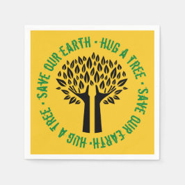 Guardanapo De Papel Abraçar uma árvore salvar nossa Terra