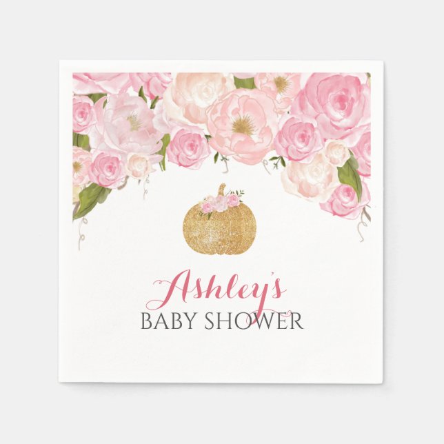 Guardanapo De Papel Abrigos de abóbora rosa (Frente)