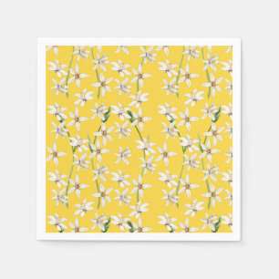 Guardanapo De Papel Abrigos de padrão floral de limão de verão