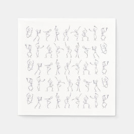 Guardanapo De Papel Abrigos de Skeleton Dance Halloween - branco