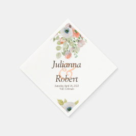 Guardanapo De Papel Abrigos florais, cor-de-água, cor-de-rosa e azul