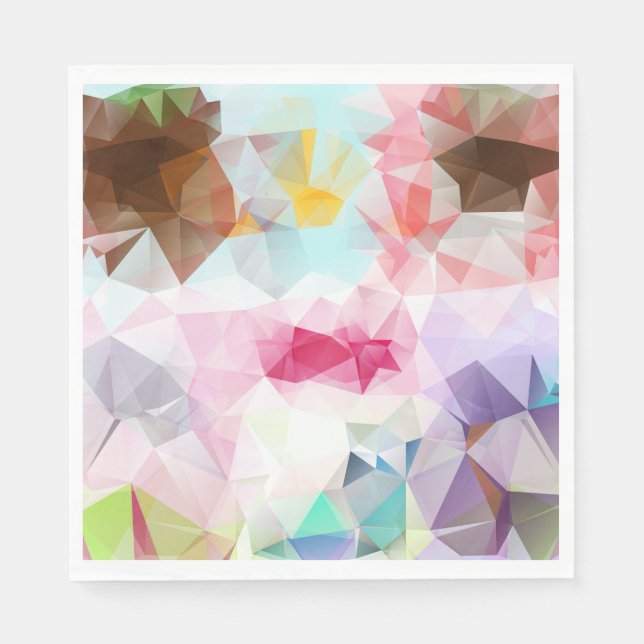 Guardanapo De Papel Abstract Geometric Low Poly Mosaic (Frente)