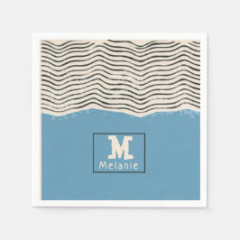 Guardanapo De Papel Abstract minimalist artistic lines Monogram