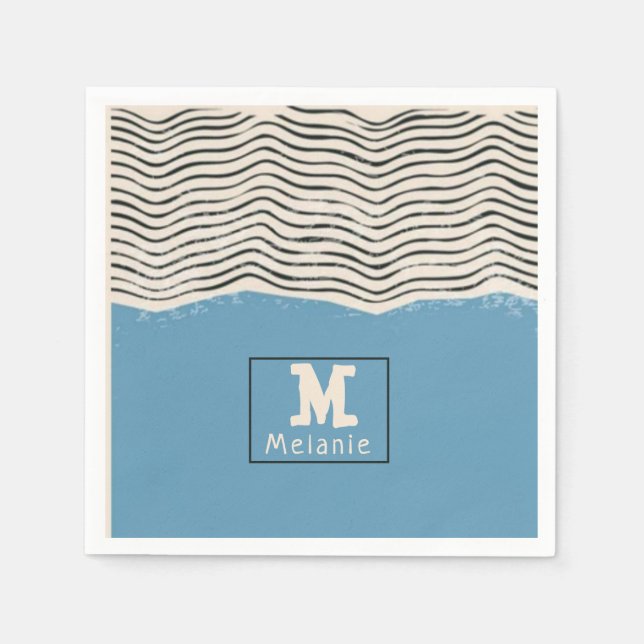 Guardanapo De Papel Abstract minimalist artistic lines Monogram (Frente)