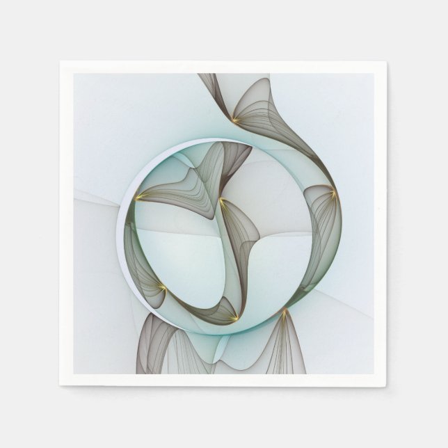 Guardanapo De Papel Abstract Modern Turquoise Brown Gold Elegance (Frente)