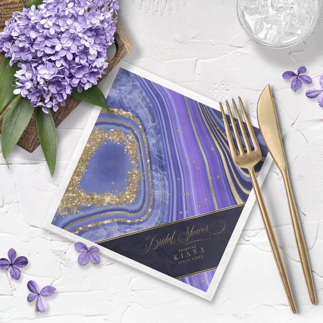 Guardanapo De Papel Abstrato Agate Chá de panela Midnight ID827 (Criador carregado)