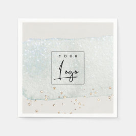 Guardanapo De Papel Abstrato Aqua Silver Bruske Watercolor Logo