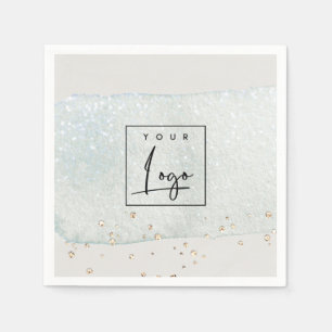 Guardanapo De Papel Abstrato Aqua Silver Bruske Watercolor Logo
