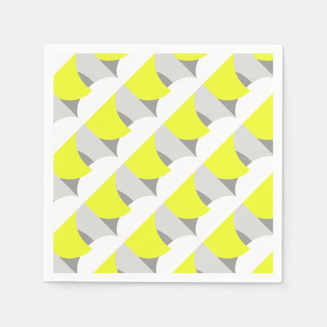 Guardanapo De Papel Abstrato Art Yellow Cinza White (Frente)