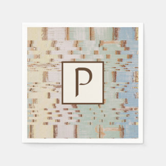 Guardanapo De Papel Abstrato Azul castanho monograma