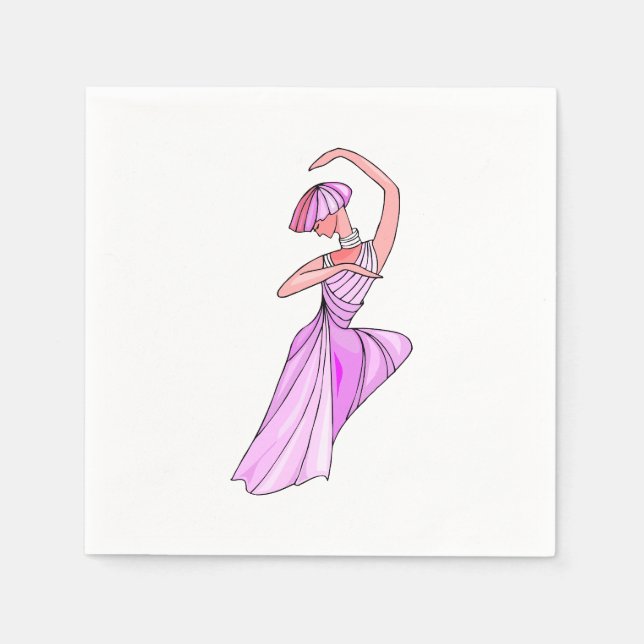 Guardanapo De Papel Abstrato Ballerina Napkins (Frente)