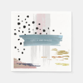 Guardanapo De Papel Abstrato Brushstrokes Wedding