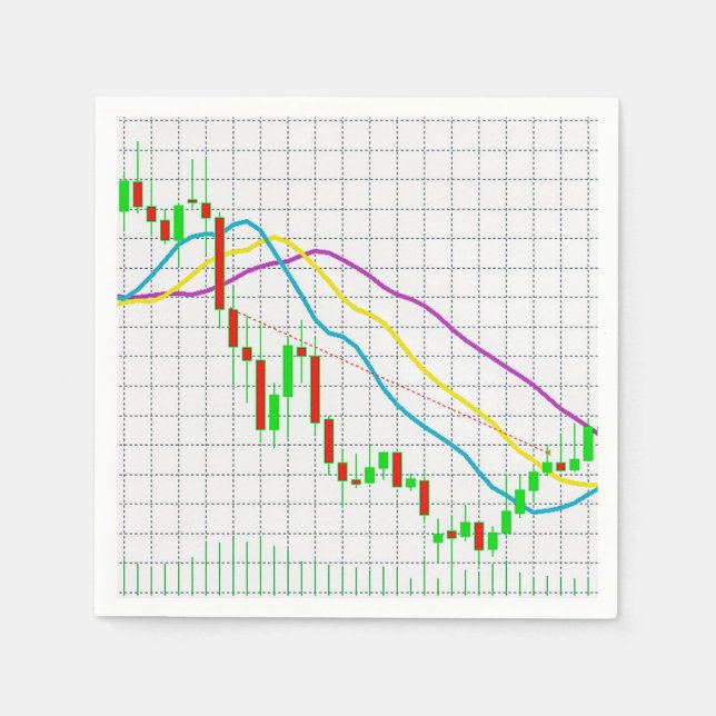 Guardanapo De Papel Abstrato Business Financial Graph (Frente)