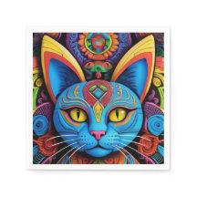 Abstrato Cat com olhos amarelos