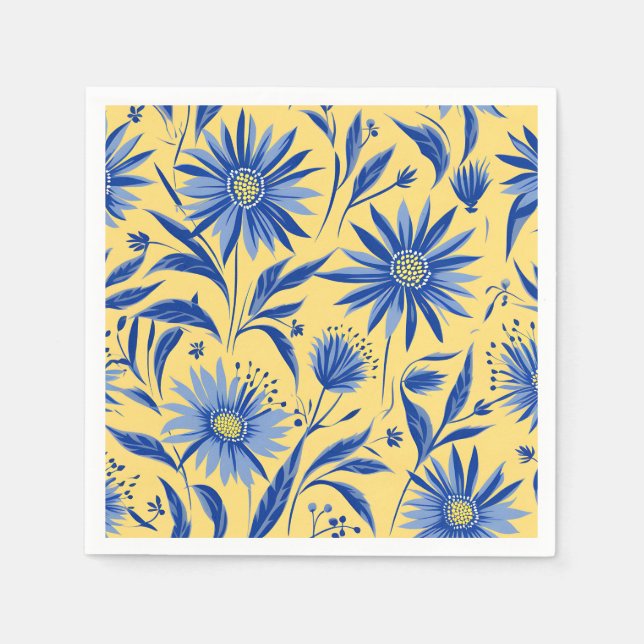 Guardanapo De Papel Abstrato Cornflower Blue Botanic (Frente)
