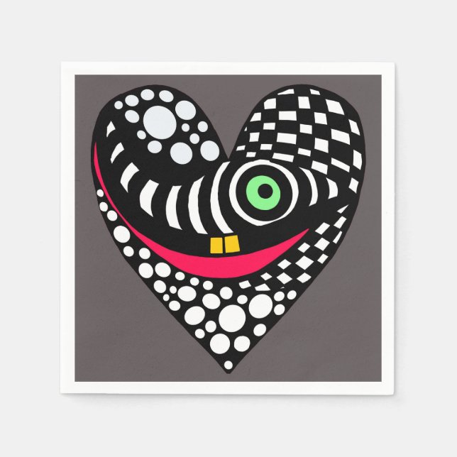 Guardanapo De Papel Abstrato de cinza (Frente)