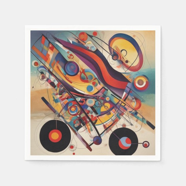 Guardanapo De Papel Abstrato de composição moderna (Frente)