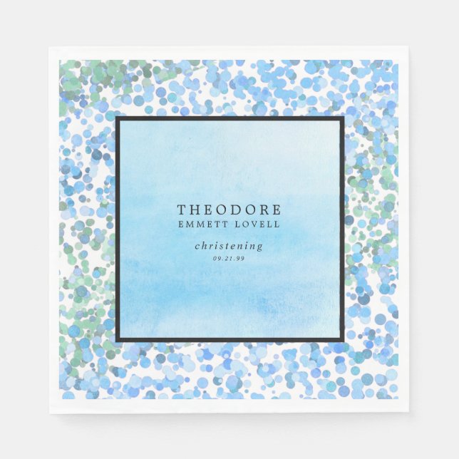 Guardanapo De Papel Abstrato de Natal Azul Moderno (Frente)