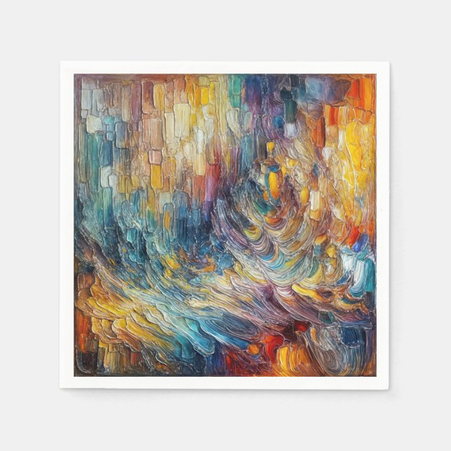 Guardanapo De Papel Abstrato de pintura espessa de textura (Frente)