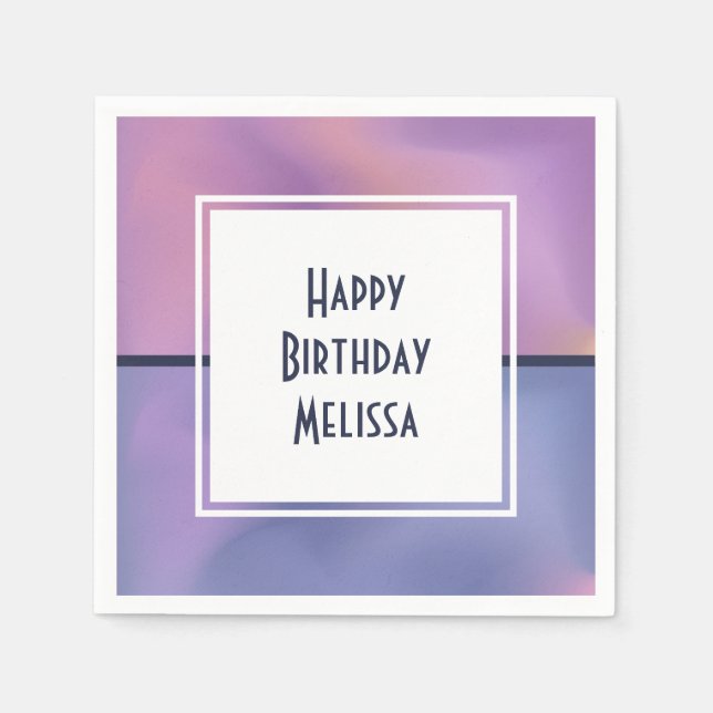 Guardanapo De Papel Abstrato de roxo e rosa modernos (Frente)