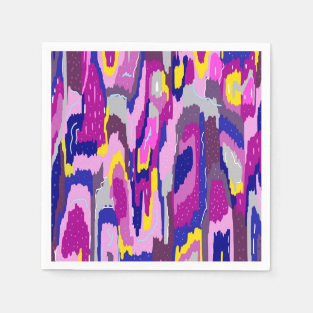 Guardanapo De Papel Abstrato de Starry em Purples e Blues (Frente)