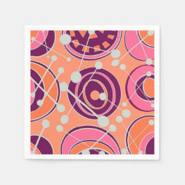 Guardanapo De Papel Abstrato, designs de geometria em pêssego, rosa,